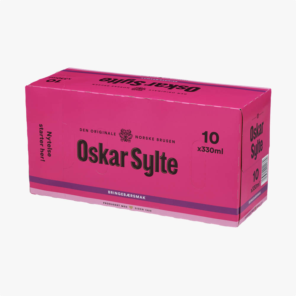 Oskar Sylte Bringebærsmak 330ml 10-pack